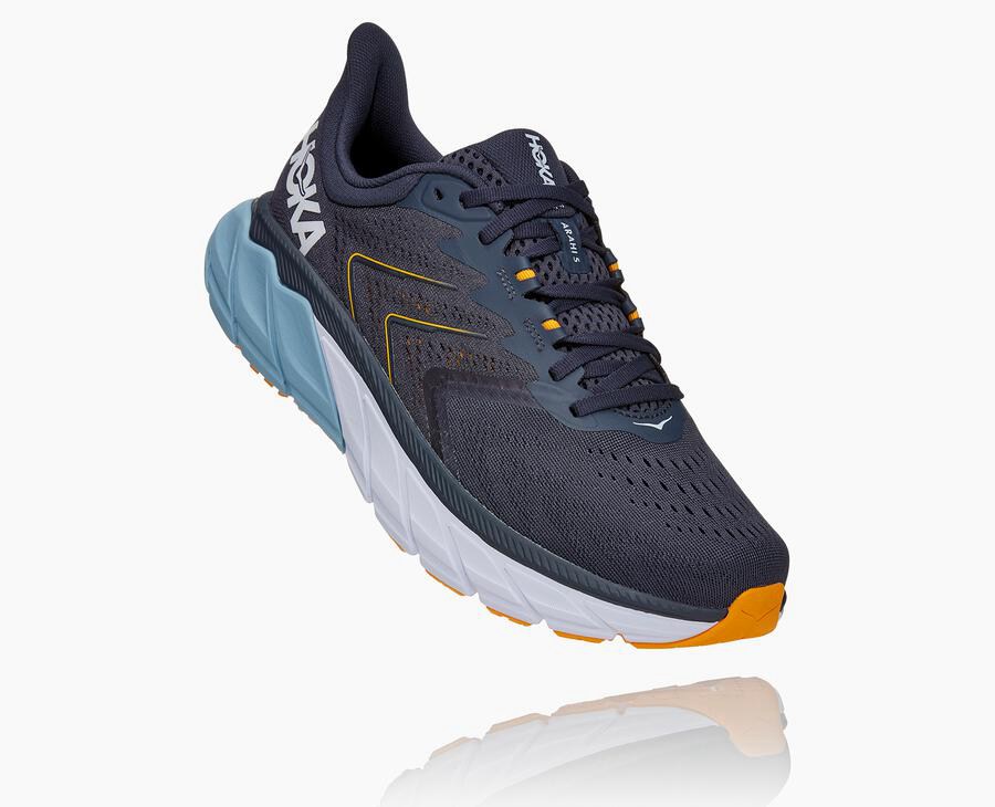 Hoka One One Bezecke Topanky Panske Námornícka Modrá - Arahi 5 - 51840-FWCR